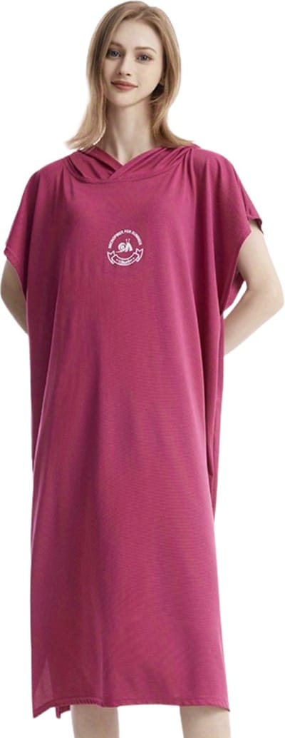 Bovista Surf Poncho Voor Volwassenen - Omkleed Handdoek Zacht - Dames & Heren - Roze