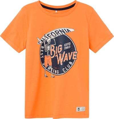Name it t-shirt jongens - oranje - NKMzasimon - maat 122/128