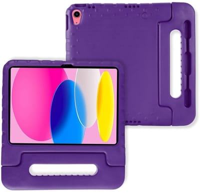 Lunso Geschikt voor iPad 11 inch (2025) A16 - EVA Schokbestendige Kinderhoes met handvat - Paars