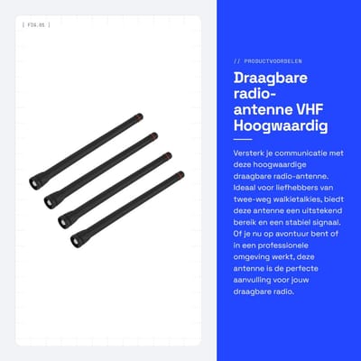 Dailygoods- Radio-antenne Draagbaar - 4 Stuks - VHF - Rubber - Handheld - Hoogwaardig Signaal