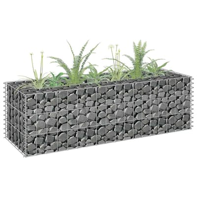 vidaXL - Gabion - plantenbak - verhoogd - 90x30x30 - cm - gegalvaniseerd - staal