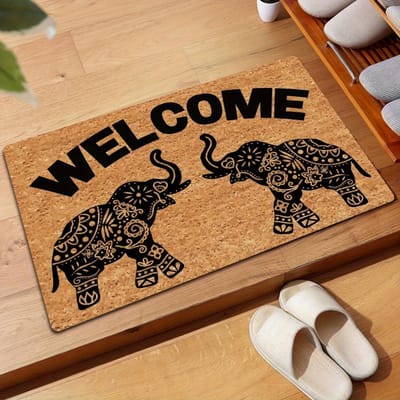 Grappige Welkom Deurmatten voor Voordeur Welkom Boheemse Stijl Olifant Boheemse Deurmat Monogram Keukenkleden Matten met Cadeaumat 30X50CM