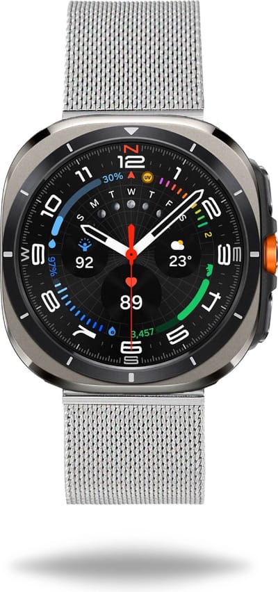 Elysian horlogebandje geschikt voor Samsung Galaxy Watch Ultra 7 - Mesh - 316L Roestvrij Staal - 22mm - Quick Release - Verstelbaar - Milanese band