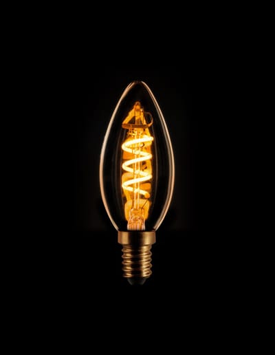 ETH Led spiraal filament kaars E14 3w 3 stappen dimbaar goud 2200k 225Lm