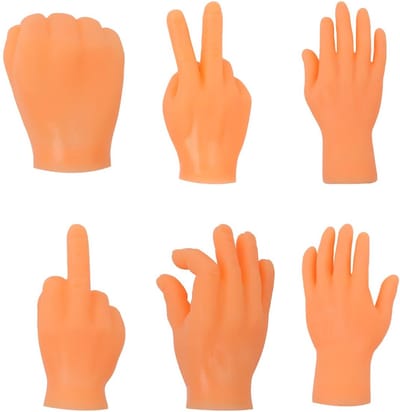 Dailygoods- Speelgoed Vingerhanden 6 Stuks - Vingeraccessoires - Grappig Speelgoed - Comedy Props - Halloween Kostuum - Zacht Vinyl