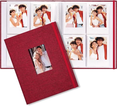 Polaroid Mini Fotoalbum – 208 foto's, Geschikt voor Fujifilm Instax Mini 9/11/12/Evo & Polaroid Snap (Rood)