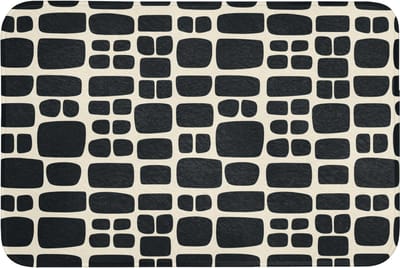 Badmat 90x60 cm - Antislip - Modern - Organisch - Zwart - Badmatten voor badkamer - Badkamermat - Douchemat - Badkamer mat