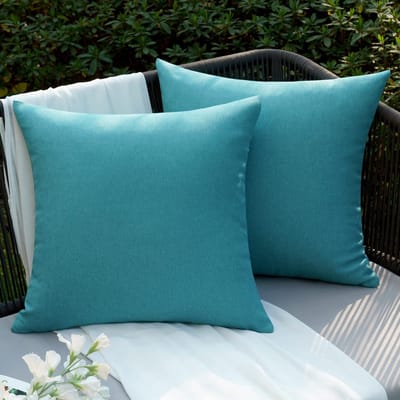 Dailygoody - Kussensloop voor buiten - Waterdicht - Duurzaam en zacht - Eendenblauw - Decoratief voor balkon en woonkamer - 40 x 40 cm