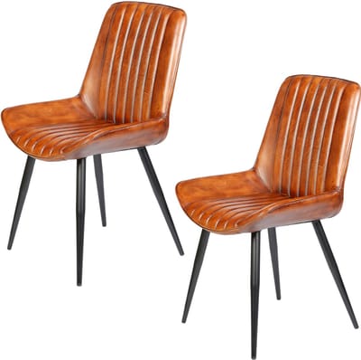 Leren eetkamerstoelen bruin – comfortabele stoelen voor eetkamer, kantoor & wachtruimte