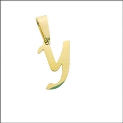Aramat Jewels | Hangers | RVS Sierlijke Letter Hanger Initiaal Diverse Kleuren - Gepersonaliseerde Bedel | Y | |14mm | Staal | Volwassenen | Verkleurd niet