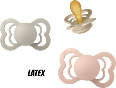 Bibs Supreme Latex fopspeen 6-18 maand 3 stuks Blush,Vanilla en Sand maat 2