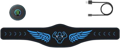 Elektrische Buikspier Trainer - EMS Riem Spierstimulator - Spierversteviging Thuis - Draagbaar en Dun Ontwerp - 109x16cm Riem - Zwart