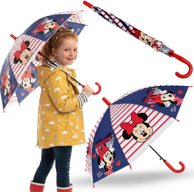 DISNEY Minnie Mouse Kinderparaplu voor meisjes, opvouwbare automatische paraplu