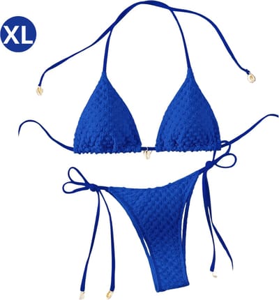 Bovista Bikini Dames - Meisjes Bikini - Badpak - Push Up - Vrouwen Badkleding - Zwemmen - Sexy Set - Top & Broekje - Koningsblauw - Maat XL