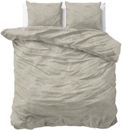 Sleeptime Dekbedovertrek Ripple – 100% Katoen – Zandkleur – Ademend & Comfortabel – 240x220 – Taupe