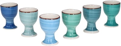 Set van 6 eierdopjes Blauw - 24327040