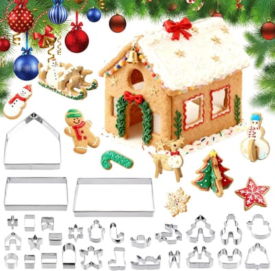 Kerstkoekjes uitstekers set van 28 stuks - Ideaal voor kerst, peperkoekhuisjes en bakplezier