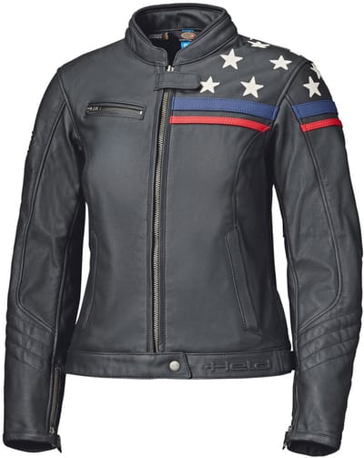 Held Midway Dames Zwart Wit Leren Motorjas - Jas