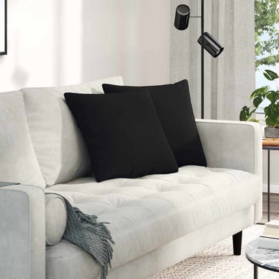 vidaXL - Zitkussens - 2 - st - Stof - Zwart - 45 - x - 45 - cm