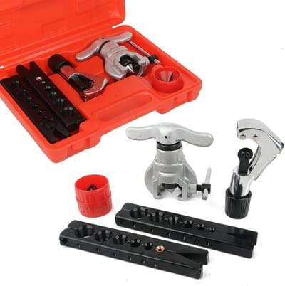 Eccentrische conus flare reparatieset voor koperen en aluminium buizen - complete assortimentskit voor flensen en buizen (5-35mm)