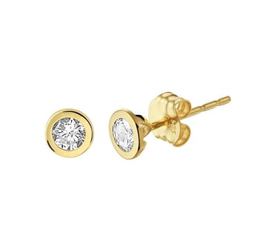 YO&NO - Oorbellen - Goud - Oorknoppen - Zirkonia - 4,5mm - Sieraden vrouw - 14k - 585 Goud