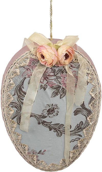 Clayre & Eef Paashanger Ei 21x4x30 cm Blauw Textiel