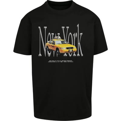 Mister Tee - NY Taxi Oversize Heren T-shirt - XXL - Zwart