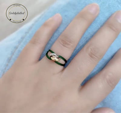 Soraro Tricolor Ring | Groen | Goldplated | Soraro Ringen | Cadeau voor haar | verjaardag vrouw