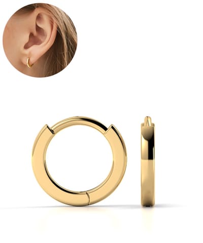 Semyco Oorbellen Dames – Oorringen 10 mm (extra klein) – Goudkleurig - Waterproof – Luxe verpakt – Vega