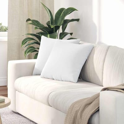 Bankkussens Set - Kussens Woonkamer - Comfortabel Zitten - Afneembare Hoezen - 45 x 45 cm - Wit