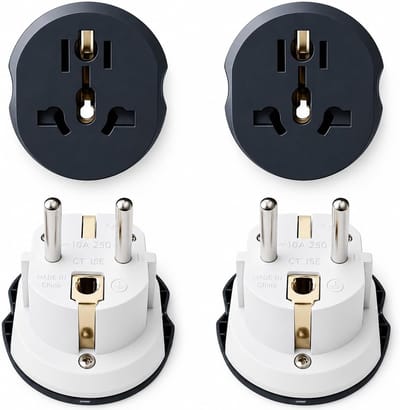 Thijox - 4 Universele Stekkeradapters China naar Europa, Plug-Adapter voor EU Stopcontacten, Reisadapter voor Duitsland, UK, VS, Zwitserland, Italië e