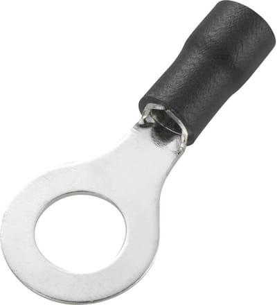 TRU COMPONENTS 738266 Ringkabelschoen Dwarsdoorsnede (max.): 4 mm² Schachtdiameter: 4.2 mm Deels geïsoleerd Zwart 50 st