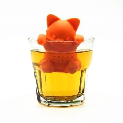 2x Thee ei - Kat - Theefliter - Theezeef - Losse thee - Tea infuser - Thee zetten - Duurzaam - Ecovriendelijk - Geen theezakje - Keukenaccessoire - Jonyx