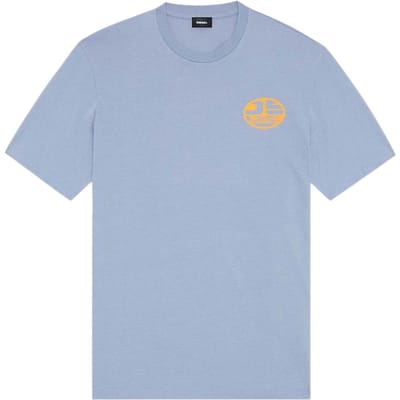 Diesel Ovaal DS-logo Stonewash blauw T-shirt