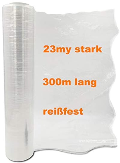 Stretchfolie 23 my - 500 mm x 300 m - Scheurvast en Duurzaam voor Verpakking en Verhuizingen