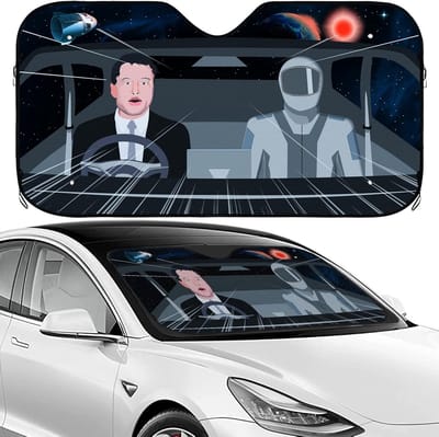 Zonnescherm voor Auto - Astronaut Ontwerp voor Bescherming tegen Zonnebrand en Hitte in Model 3, X, Y en S