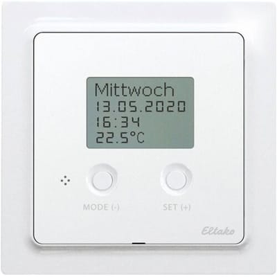Eltako FTAF55ED/230V-wg Temperatuurregelaar FSK 868 MHz Inbouw (in muur of meubel) Schakelvermogen (max.) 4000 VA Bereik max. (in het vrije veld) 30 m