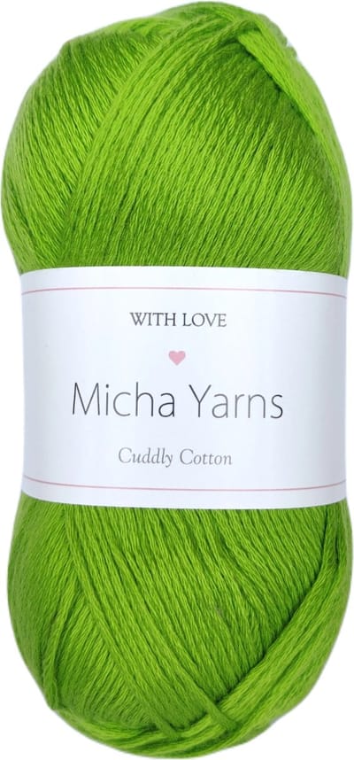 Micha Yarns - 80% katoen 20% acryl breiwol - 5 bollen - 5 x 100gram - 200 meter per bol - Groen (012)
