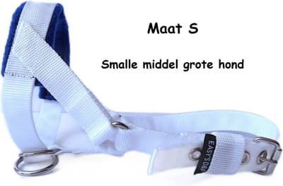 Hoofdhalster hond - Anti trek - Wit - Gevoerd - Maat S - Antitrek hoofdhalster hond - Hoofdhalster hond - Antitrek hond - Trainingshalsband