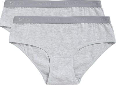 Ten Cate Basics organic cotton stretch hipster grey melange 2 pack voor Meisjes | Maat 122/128
