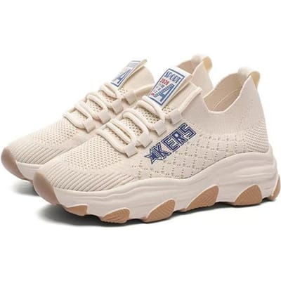 Dames Nieuwe Zomer Casual Schoenen, Dikke Zolen, Dunne Dad Schoenen, Lichtgewicht Zachte Zool Sportschoenen, Pumps 40 beige