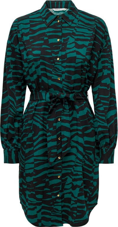 Only Jurk Onlbree L/s Shirt Dress Ptm 15304886 Bayberry/graphic An Dames Maat - XL