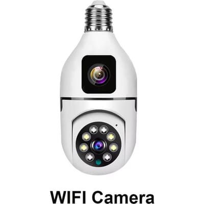 E27 Bulb Wifi Surveillance Camera 8MP Smart Home Dual Lens Camera Ondersteuning Tweerichtingsaudio Kleur Nachtzicht Video CCTV Beveiliging Camera