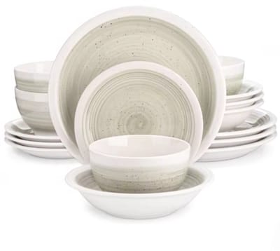 Velentino Serviesset - 16 delig - 4 persoons - Beige - Dinerborden - Bordenset - Diepe borden - Ontbijtborden - Servies - Keukenservies