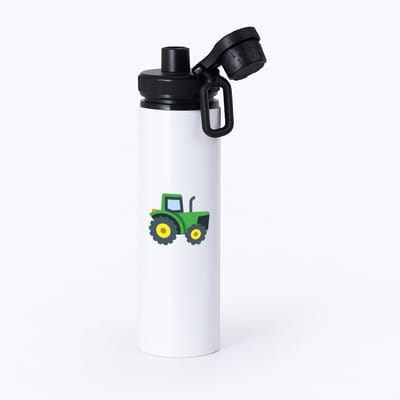Hacebo® - Trekker waterfles met draaidop zwart - Tractor - Boeren - Boerderij - voertuig - water fles - 850ML