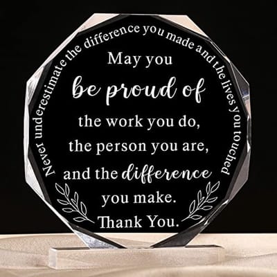 Inspirerend Cadeau voor Werknemers en Collega's - Acryl Presse-papier voor Verjaardag en Afscheid