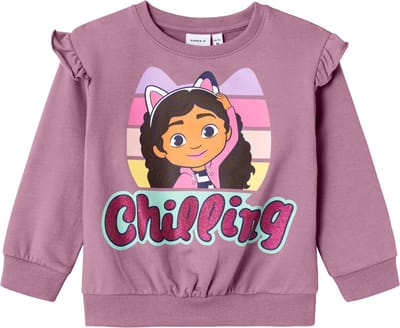 NAME IT NMFSANNE GABBY NREG SWEAT BRU SKY Meisjes Trui - Maat 92