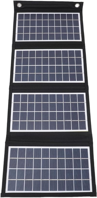 Draagbaar Zonnepaneel - Opvouwbare Charger - Energie Buiten - Dubbele USB Uitgang - 30W - Zwart