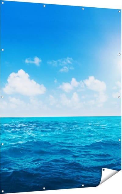 Gards Tuinposter Water Midden op Zee met Zonneschijn - 120x160 cm - Tuindoek - Tuindecoratie - Wanddecoratie buiten - Tuinschilderij