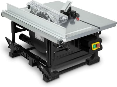 Elektrische Tafelzaag - Houtzaag Machine - Hout Bewerken - Kantelbaar Tot 45 Graden - 200 mm Zaagblad - Grijs